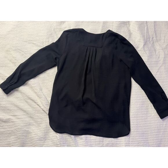H&M Black Sheer Blouse Women's Size 2 Old Money Work Career Clean Girl - Picture 8 of 8